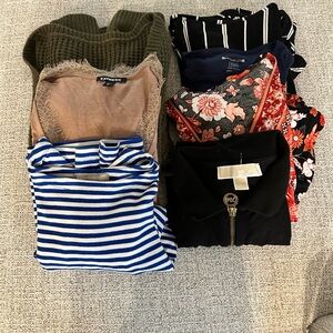 Mixed Women's Tops Bundle - Stripes, Florals & Solids